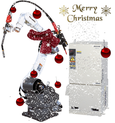 Сварочный робот Panasonic поздравляет клиентов с Новым Годом!